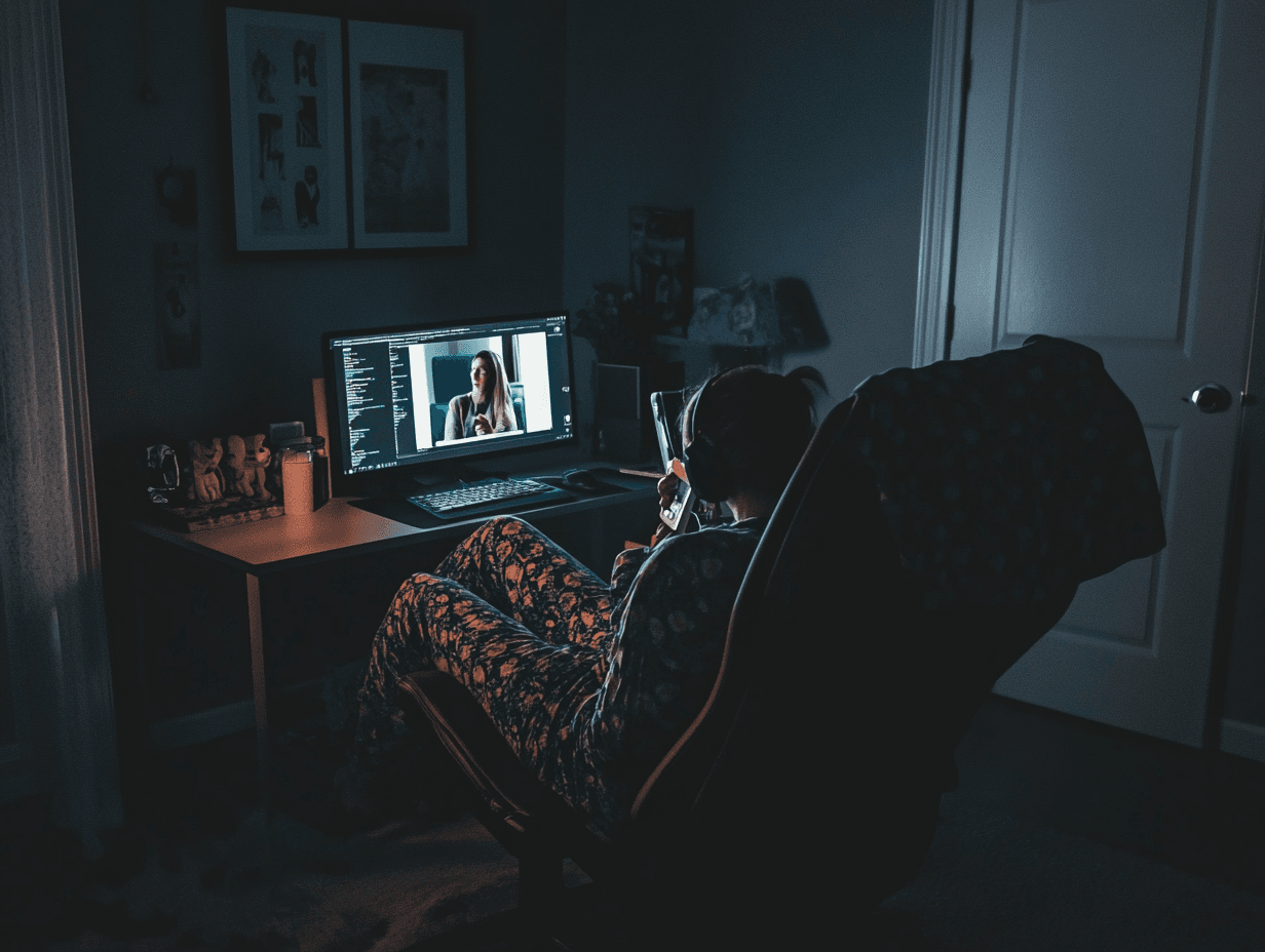 Late night computer screen