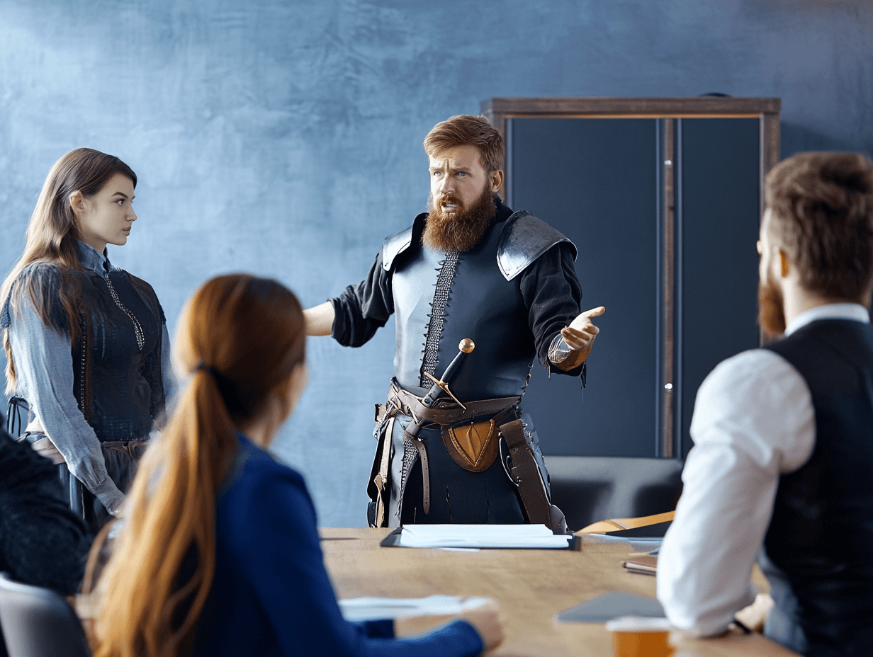 Shocked faces in a meeting room